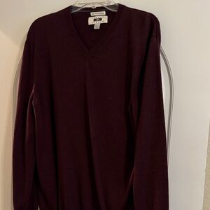 Joseph Abboud Men's V-Neck Sweater - Burgundy